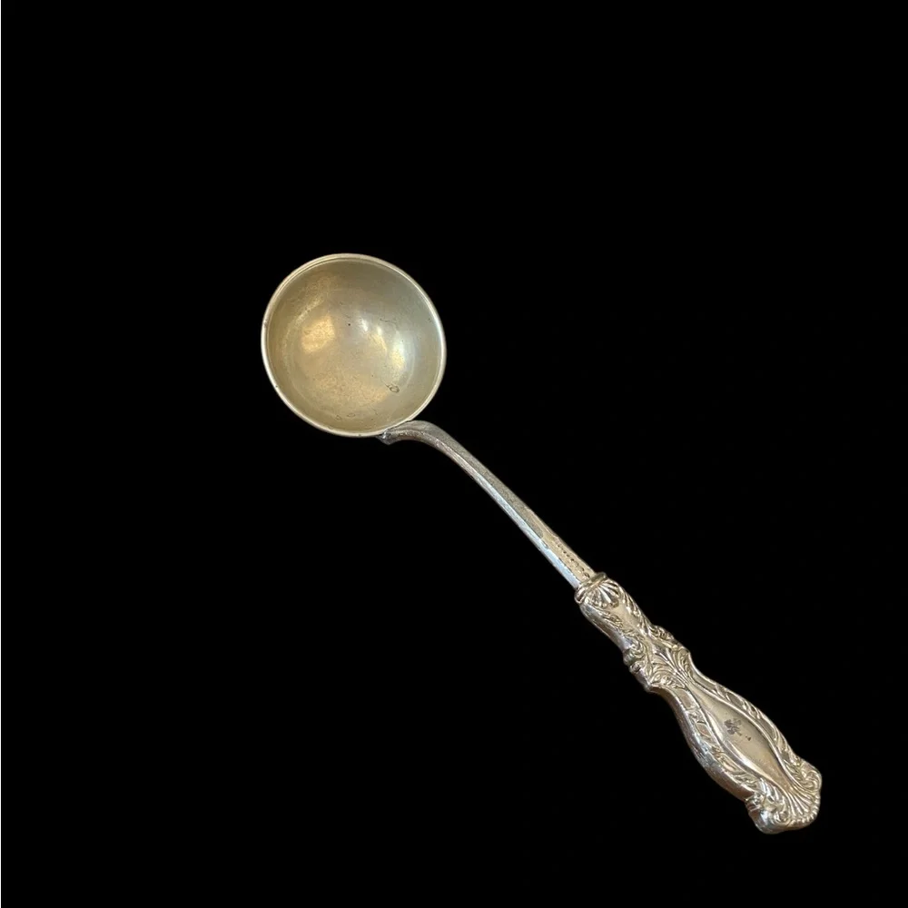 Antique Ornate Silverplate Ladle - Art Nouveau Floral Handle